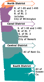 DelDOT Districts map