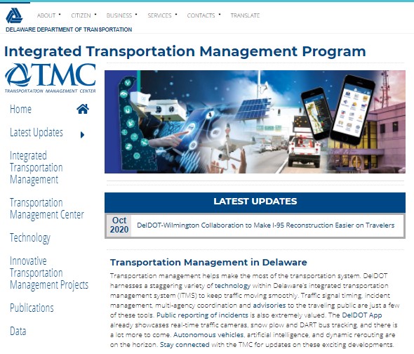 screenshot image of TMC homepage