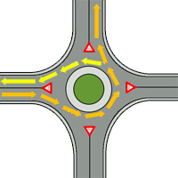 left or U-turn from a roundabout